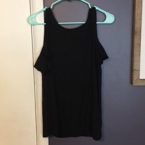 Black open shoulder large top
